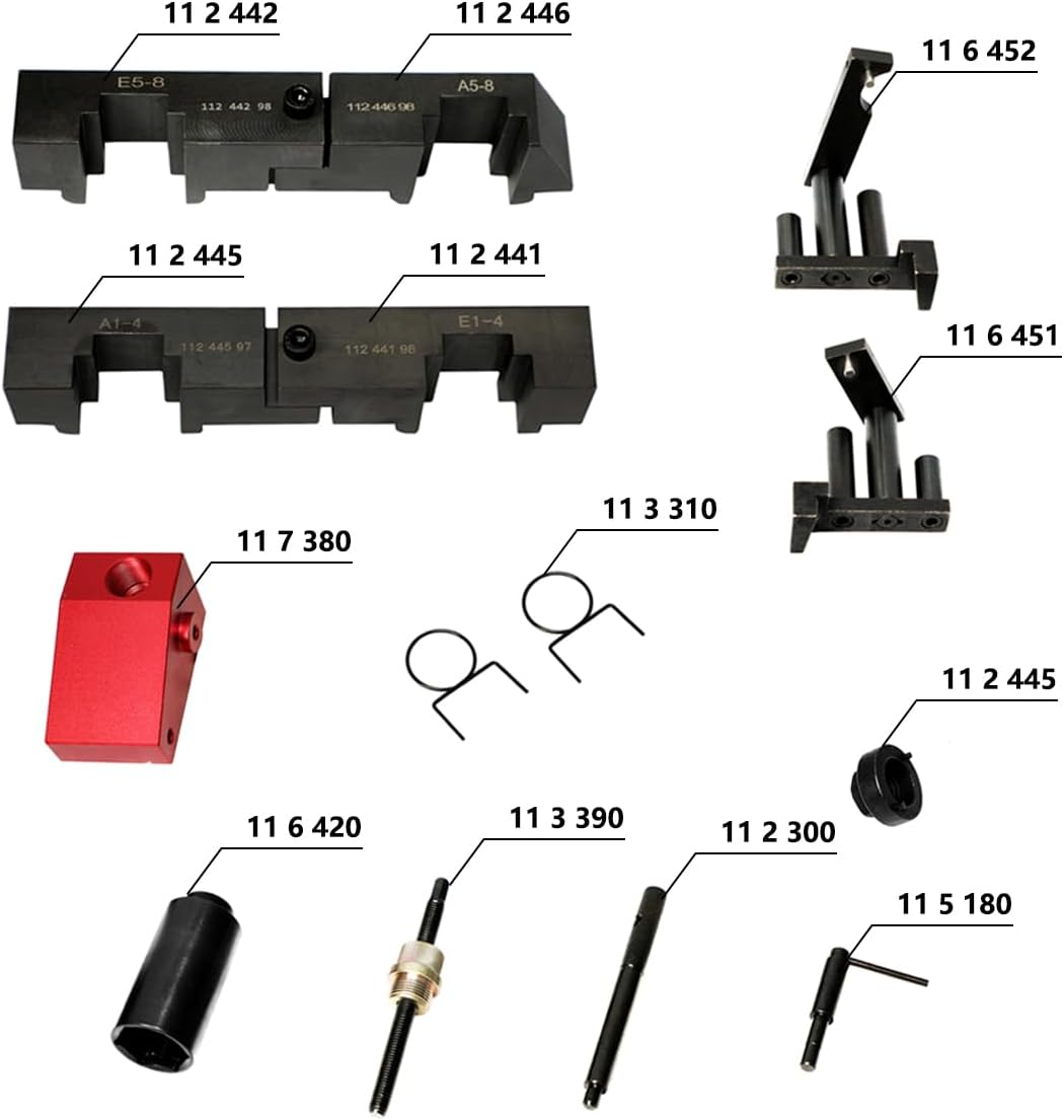 Engine Camshaft & Crankshaft Locking Timing Tool Kit – Vanos Alignment Tools for BMW M60 M62 M62TU Engines | Replacement for Land Rover 2003-2005 | OEM 112441, 112442, 112445, 116452