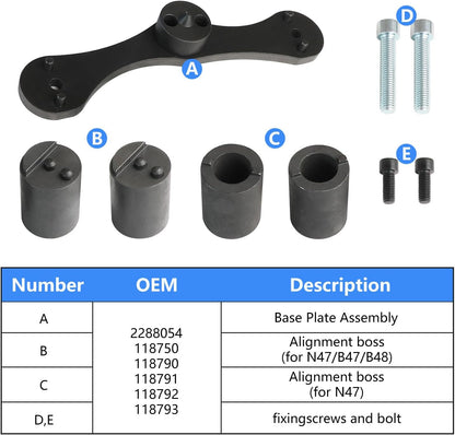 Oil Pump Sprocket Holding & Balance Shaft Alignment Timing Tool Kit – BMW B47, B48, N47 Engine | 1, 2, 3, 4, 5 Series, X1, X3, X4, X5, Mini Clubman/Hatch | OEM 2288054, 118750