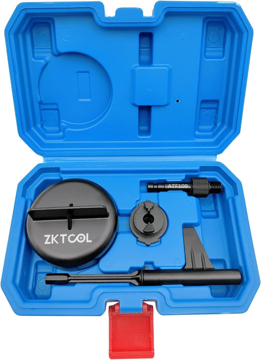 Metal Transmission Oil Filling Tool Set Compatible with Mercedes-Benz 725.0 9G-Tronic 9-Speed Transmission – 4pcs ATF Oil Change Filler Adapter Replaces 725589009000, 725589029000 (ATF109)