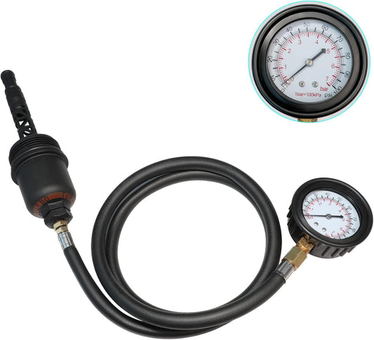 Oil Filter Housing Cap & Oil Pressure Tester Kit Compatible with Mercedes-Benz M271 1.8L – C-Class, E-Class, CLC, CLK, Sprinter 3/5 – A2711800238