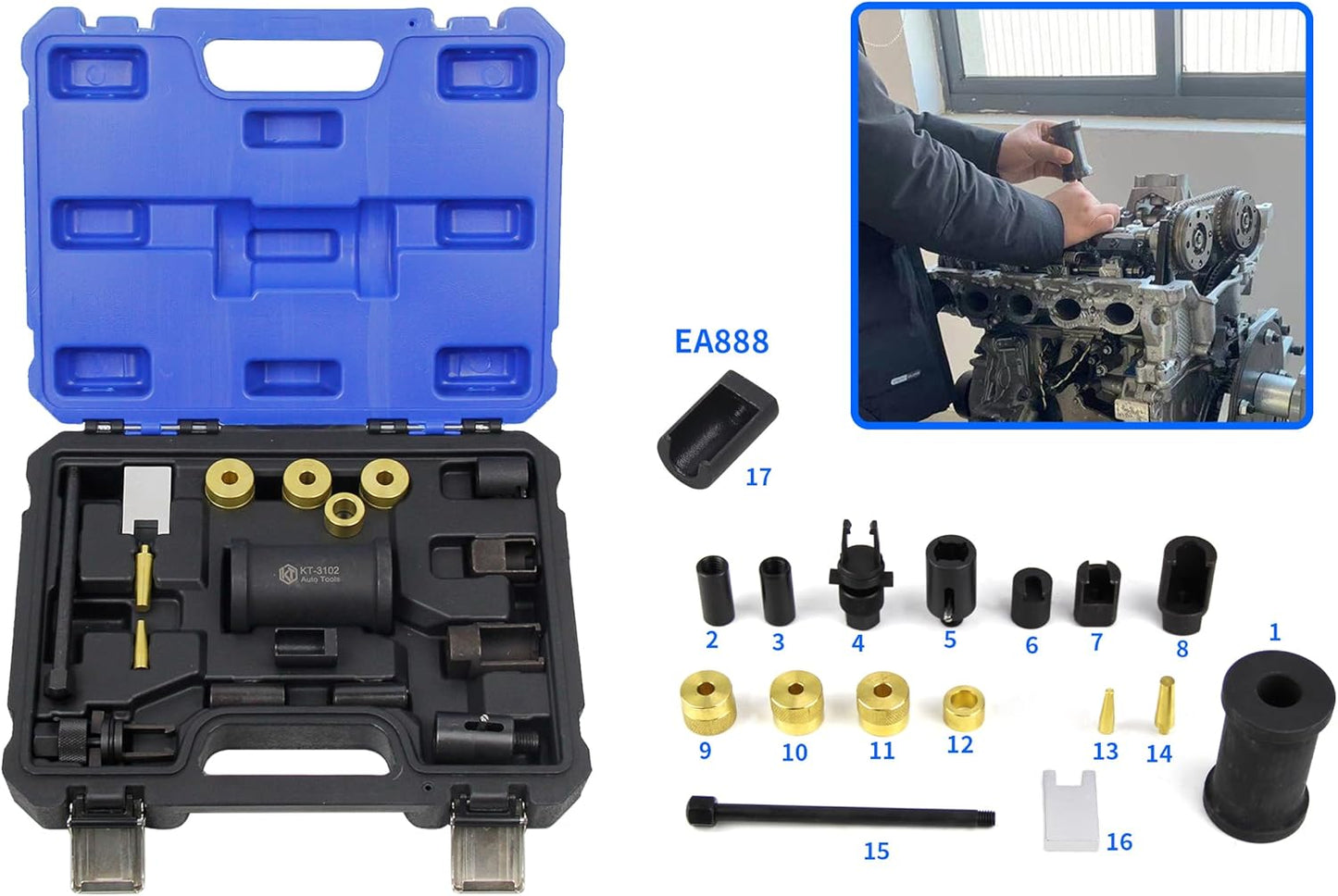 Fuel Injector Removal Tool Kit for BMW B38 B48 B58 N20, for VW, Audi, Porsche 1.8T 2.0T Engines