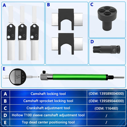 Engine Camshaft Timing Alignment Tool Kit Compatible with Mercedes-Benz AMG M139 2.0T, GLA 2nd C118 Engine – OEM Equivalent 139589004004