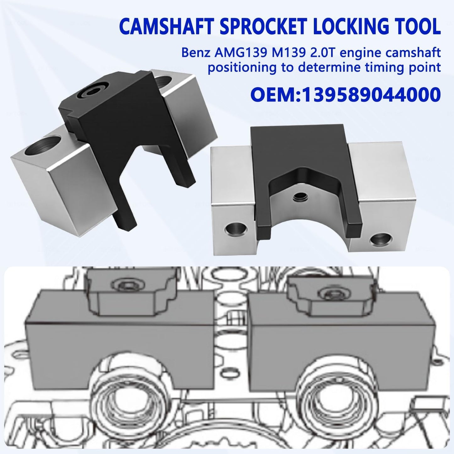 Engine Camshaft Timing Alignment Tool Kit Compatible with Mercedes-Benz AMG M139 2.0T, GLA 2nd C118 Engine – OEM Equivalent 139589004004
